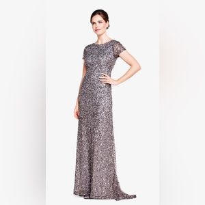 Scoop back sequined mermaid gown